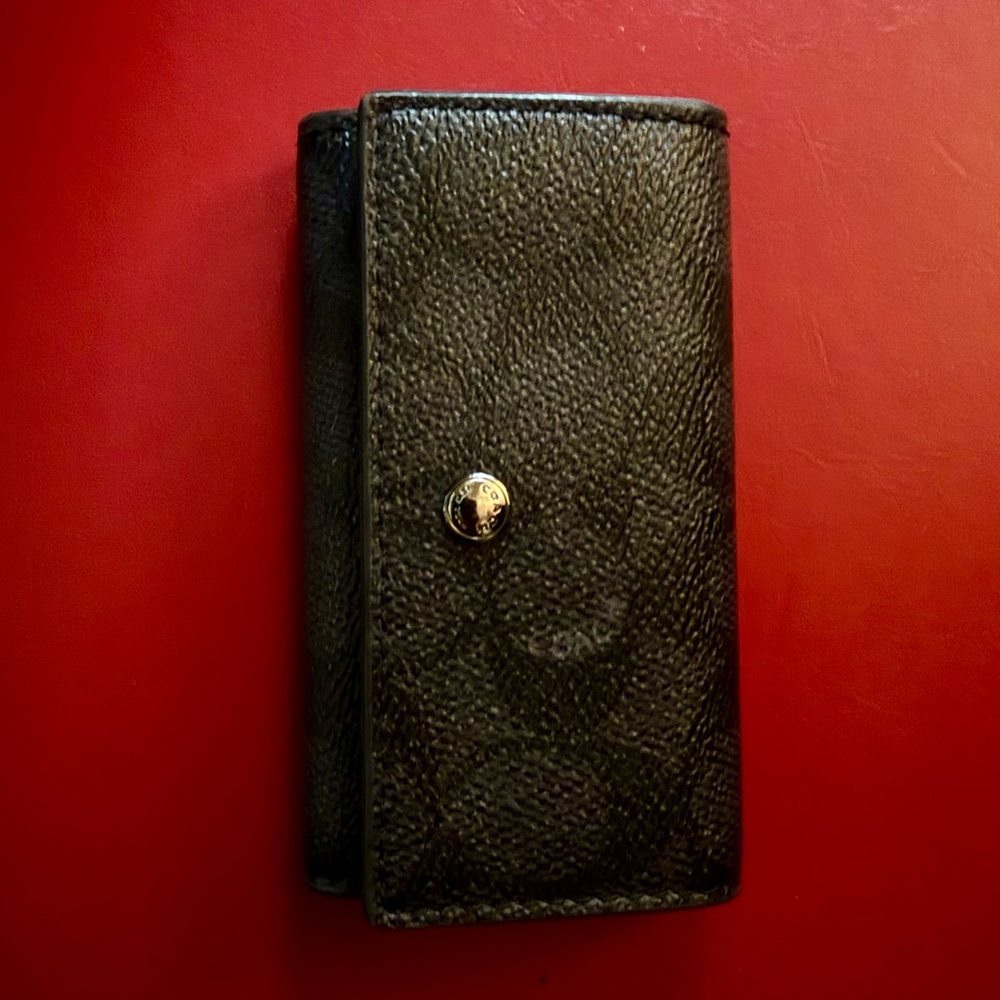 Coach Signature Key Holder Leather